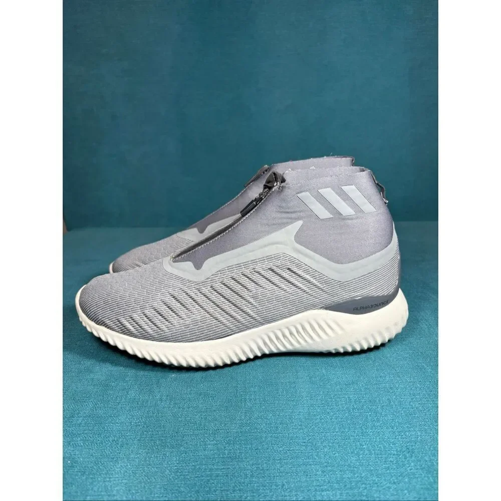 Adidas AlphaBounce Zip Mid Grey Continental Trail Running Shoes Men’s 8.5
